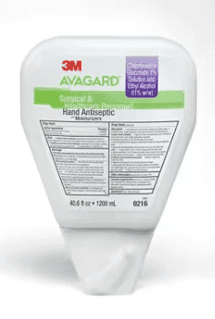 3M Avagard (Chlorhexidine Gluconate 1% Solution and Ethyl Alcohol 61% w/w) Surgical and Healthcare Personnel Hand Antiseptic with Moisturizers 9216 Image