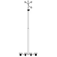 B Braun #N7516, Custom IV stand, six legs with heavy duty casters and piggyback hook, EACH Image