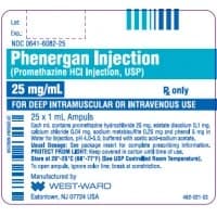 Baxter #00641-6082-25, PHENERGAN 25 MG AMP 25X1 ML, 25/BX Image