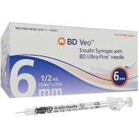 BD  #324911, Insulin Syringes with 31G x 6 mm Ultra-Fine Needle 1/2ML, 5BX/CS Image