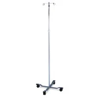 Blickman Health #0561305000, STAND, IV, POLE, 2 HOOK, 4 LEG, CHROME, EACH Image