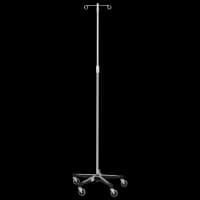 Blickman Health #7792SS, 5 Leg SS IV Stand, 2 Hooks, Twist Lock, Each Image