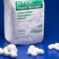 Covidien #6653, SPONGE, RONDIC, X-RAY, ALL-GAUZE, XL, 1-5/8", 2000/CS Image