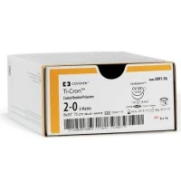 Covidien #8886308851, SUTURE, TICRON, BLUE, 2/0, 30", Y-5, 36/BX Image