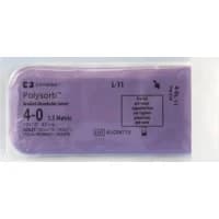 Covidien #L11, SUTURE, POLY, 4/0, 12X18", VIOLET, TIES, 45 CM, 24/BX Image