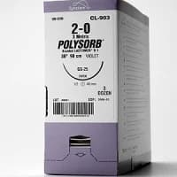 Covidien #L13, SUTURE, POLY, 2/0, 12X18", VIOLET, TIES, 45 CM, 24/BX Image