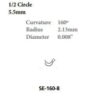 Covidien #L2574K, SUTURE, POLYSORB, 8-0, 8 VL, SE-160-8, D / A, 12/BX Image