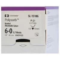 Covidien #SL1510G, Suture Polysorb Undyed P-21 6-0 18" 12/BX Image