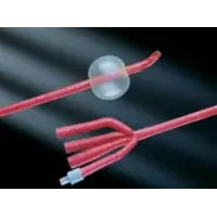 C.R. Bard #1857SI20, Infection Control 3-Way Red Latex Foley Catheter, 30 mL, 20 Fr, 5/CS Image