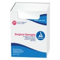 Dynarex #3333, GAUZE SPONGE STERILE 2'S 3X3 12 PLY 48/25 24M/CA Image