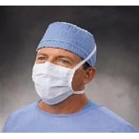 Halyard Health #48105, MASK, SURG, PLEATED, TIES, GREEN, 300/CS Image