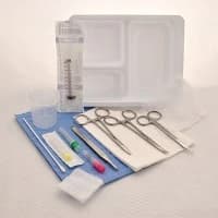 LSL Healthcare #7512, LACERATION TRAY - Towels, Medicine Cups, Drape, Gauze, CT Applicator, Syringe, Needles, Scissors, Forceps, Hemostat, 20 Per/Cs Image