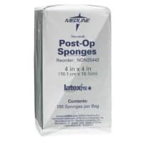 Medline #NON25442, GAUZE, SPONGE, POST-OP, 4"X4", NS, LF, 100/BG Image