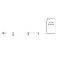 Moog Medical #340-4111, Microbore Tubing with 150ml Bag, Slide Clamp, Luer, Separate Combi-Lock Cap, Non-DEHP PVC, No Rubber Latex, 20/CS Image