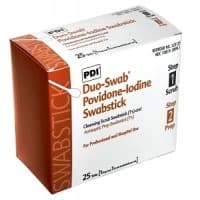PDI #S23125, PVP IODINE DUO SWAB PREP SCRUB 1S 25/BX 10BX/CA Image