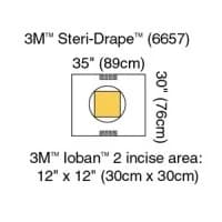 3M #6657, Steri-Drape Pouch with Ioban 2 Incise Film, Incise area: 11" x 11" (30cm x 30cm), 10/BX, 4 BX/CS Image 3M #6657, Steri-Drape Pouch with Ioban 2 Incise Film, Incise area: 11" x 11" (30cm x 30cm), 10/BX, 4 BX/CS Image