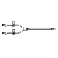 Alaris Medical #20019E, SmartSite extension set pressure rated smallbore bifuse, 2 SmartSite needle-free connector(s), 2 slide clamp(s), spin male luer lock, 100/CS Image Alaris Medical #20019E, SmartSite extension set pressure rated smallbore bifuse, 2 SmartSite needle-free connector(s), 2 slide clamp(s), spin male luer lock, 100/CS Image