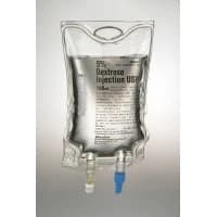 Baxter #2B0081, 5% Dextrose Injection, USP, 50 mL VIAFLEX Plastic Container, Quad Pack (4 bags/overwrap), 96/CS Image Baxter #2B0081, 5% Dextrose Injection, USP, 50 mL VIAFLEX Plastic Container, Quad Pack (4 bags/overwrap), 96/CS Image