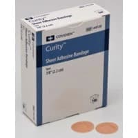 Covidien #44120, Bandage Adhesive Sheer Spot 7/8" Curity Flexible Flesh 100/Bx, 36 BX/CA Image Covidien #44120, Bandage Adhesive Sheer Spot 7/8" Curity Flexible Flesh 100/Bx, 36 BX/CA Image