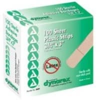 Dynarex #3601, Bandage Adhesive Sheer Strip 3/4x3" Flexible Flesh 100/Bx, 24 BX/CA Image Dynarex #3601, Bandage Adhesive Sheer Strip 3/4x3" Flexible Flesh 100/Bx, 24 BX/CA Image