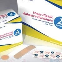 Dynarex #3602, Bandage Adhesive Sheer Strip 1x3" Flexible Flesh 100/Bx, 24 BX/CA Image Dynarex #3602, Bandage Adhesive Sheer Strip 1x3" Flexible Flesh 100/Bx, 24 BX/CA Image