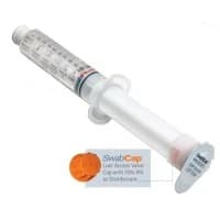 Excelsior Medical #EMZE010301, SYRINGE, SWABFLUSH, 10/10ML, W/SWABCAP,, 100/BX Image Excelsior Medical #EMZE010301, SYRINGE, SWABFLUSH, 10/10ML, W/SWABCAP,, 100/BX Image