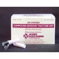 James Alexander #882, Prep Surgical Swab Benzoin Tincture .6mL 100/Bx Image James Alexander #882, Prep Surgical Swab Benzoin Tincture .6mL 100/Bx Image