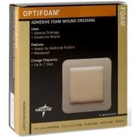 Medline #MSC1044EP, DRESSING, FOAM, OPTIFOAM, ADHESIVE, 4"X4", 100 EA/CS, 10 BX/CS Image Medline #MSC1044EP, DRESSING, FOAM, OPTIFOAM, ADHESIVE, 4"X4", 100 EA/CS, 10 BX/CS Image