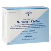 Medline #MSC2605, DRESSING, SURESITE-123+PAD, 4"X4.8", 50 EA/BX, 4 BX/CS Image Medline #MSC2605, DRESSING, SURESITE-123+PAD, 4"X4.8", 50 EA/BX, 4 BX/CS Image
