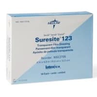 Medline #MSC2705, DRESSING, TRNSPRNT, SURESITE123, 4"X4.8", 50 EA/BX, 200 EA/CS Image Medline #MSC2705, DRESSING, TRNSPRNT, SURESITE123, 4"X4.8", 50 EA/BX, 200 EA/CS Image