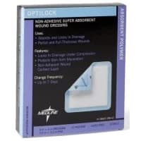 Medline #MSC6444EP, DRESSING, OPTILOCK, NON-ADHESIVE, 4"X4", 100 EA/CS Image Medline #MSC6444EP, DRESSING, OPTILOCK, NON-ADHESIVE, 4"X4", 100 EA/CS Image