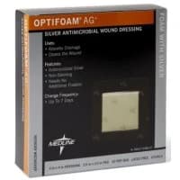 Medline #MSC9604EP, Optifoam Antimicrobial Adhesive Dressings DRESSING, OPTIFOAM, ADHESIVE AG, 4"X 4", 100/CS Image Medline #MSC9604EP, Optifoam Antimicrobial Adhesive Dressings DRESSING, OPTIFOAM, ADHESIVE AG, 4"X 4", 100/CS Image