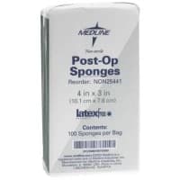 Medline #NON25441, GAUZE, SPONGE, POST-OP, 4"X3", NS, LF, 100/SLV, 2000 EA/CS, 20 PK/CS Image Medline #NON25441, GAUZE, SPONGE, POST-OP, 4"X3", NS, LF, 100/SLV, 2000 EA/CS, 20 PK/CS Image