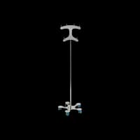 Pedigo Products #P-1576-4, IV Pole SS 5-Leg 4-Hook Tip Resistant Base Foot Operated Each Image Pedigo Products #P-1576-4, IV Pole SS 5-Leg 4-Hook Tip Resistant Base Foot Operated Each Image