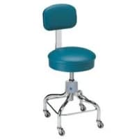 Pedigo Products #P-51-R-STL, Stool 4-Leg Casters w/Backrest Steel Gray Ea Image Pedigo Products #P-51-R-STL, Stool 4-Leg Casters w/Backrest Steel Gray Ea Image