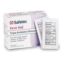 Safetec Of America #53205, Ointment First Aid Triple Antibiotic 0.9gm 25/Bx, 36 BX/CA Image Safetec Of America #53205, Ointment First Aid Triple Antibiotic 0.9gm 25/Bx, 36 BX/CA Image